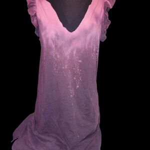 Upcycled Bleached Skulls Pink Dye Dress